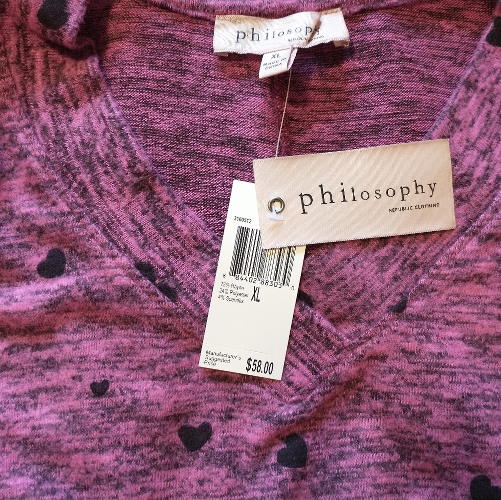 💗🏷️NWT Philosophy Sweetheart Sweater